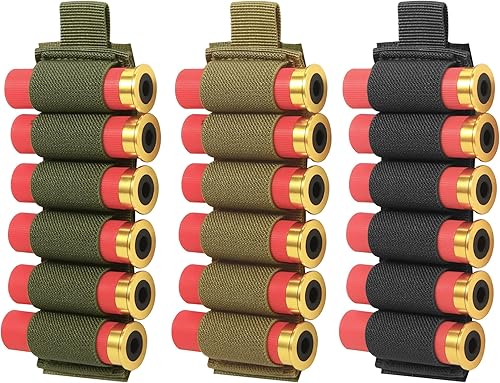 Miniatura 2 de 2 paquetes de 6 rondas para cartucho de escopeta de rifle, munición de calibre 1220, organizador de cubetas, bolsa de utilidad MOLLE gancho y lazo
