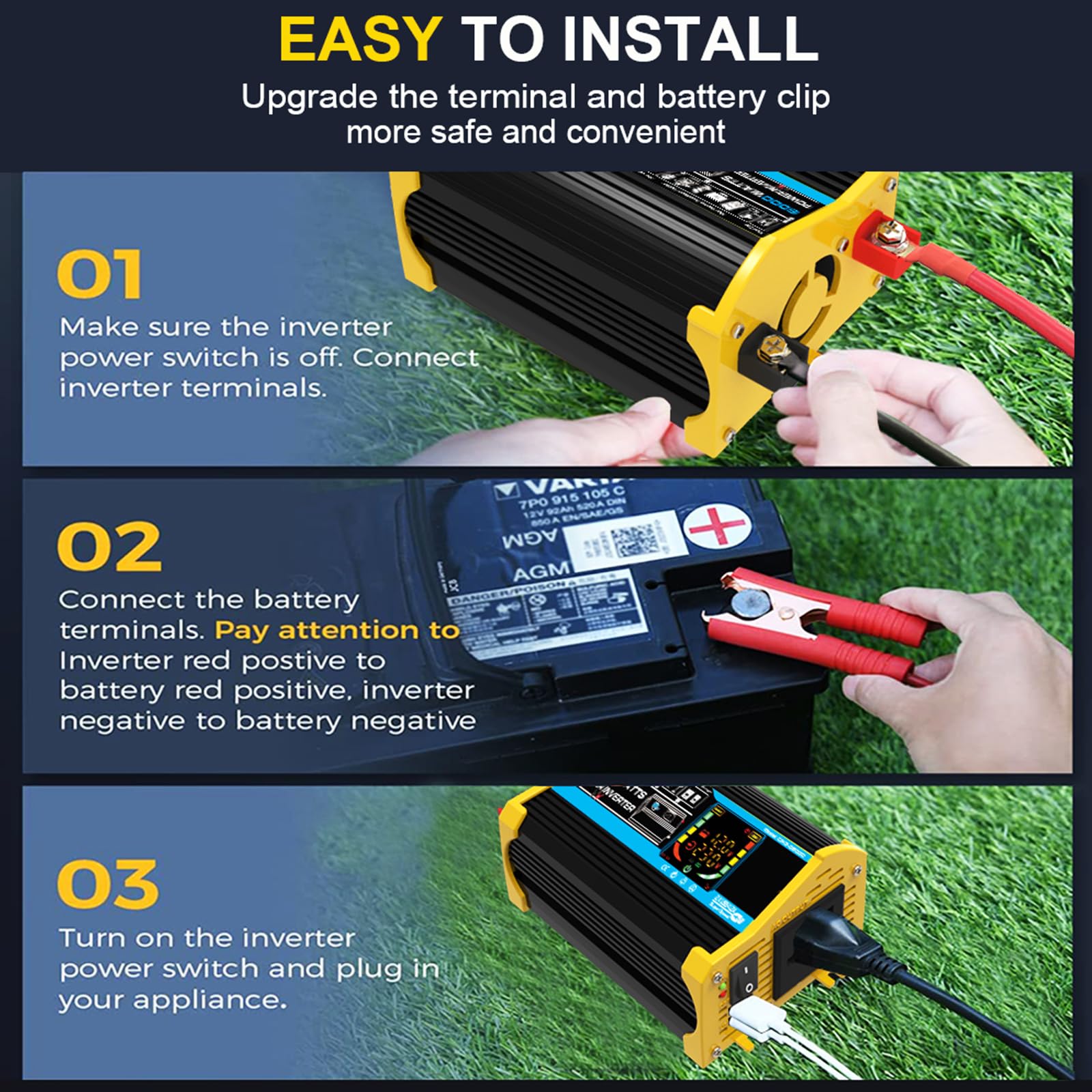 Kit pannello solare monocristallino da 100 W con inverter leggero(Black,75W)