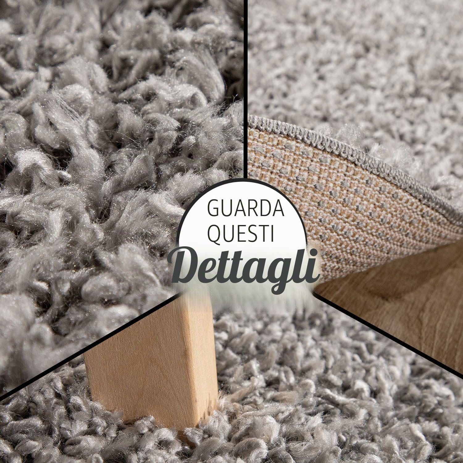 Paco Home Tappeto Shaggy/A Pelo Alto/A Pelo Lungo/Tappeto A Tinta Unita In Grigio, Dimensione:160x220 cm