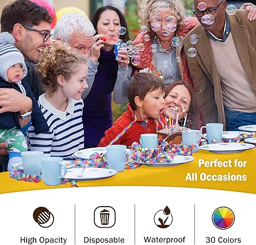 Miniatura 5 de Exquisite Paquete de 4 manteles de plástico color amarillo, 54 x 108 pulgadas, mantel desechable para fiestas, mantel rectangular desechable para