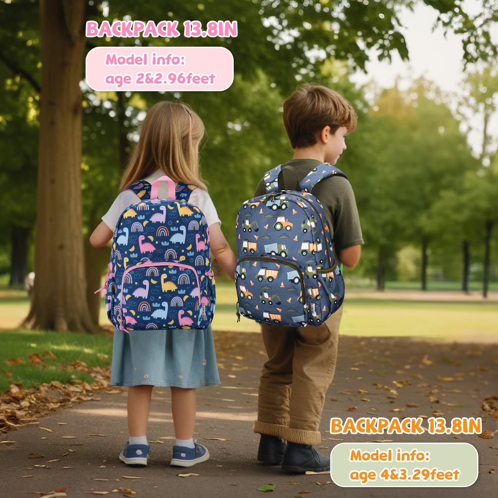 Chase Chic Zaino per Bambini, Borsa da Scuola con Strisce Riflettenti di Sicurezza, 3-6 Anni Zaino Leggero per Bambini