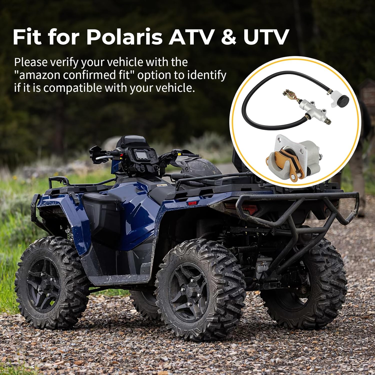 M MATI Rear Brake Caliper & Master Cylinder for Polaris 400 450 500 570 800 ETX Hawkeye 325 400 2011-2020 1911415 1911688 1912301