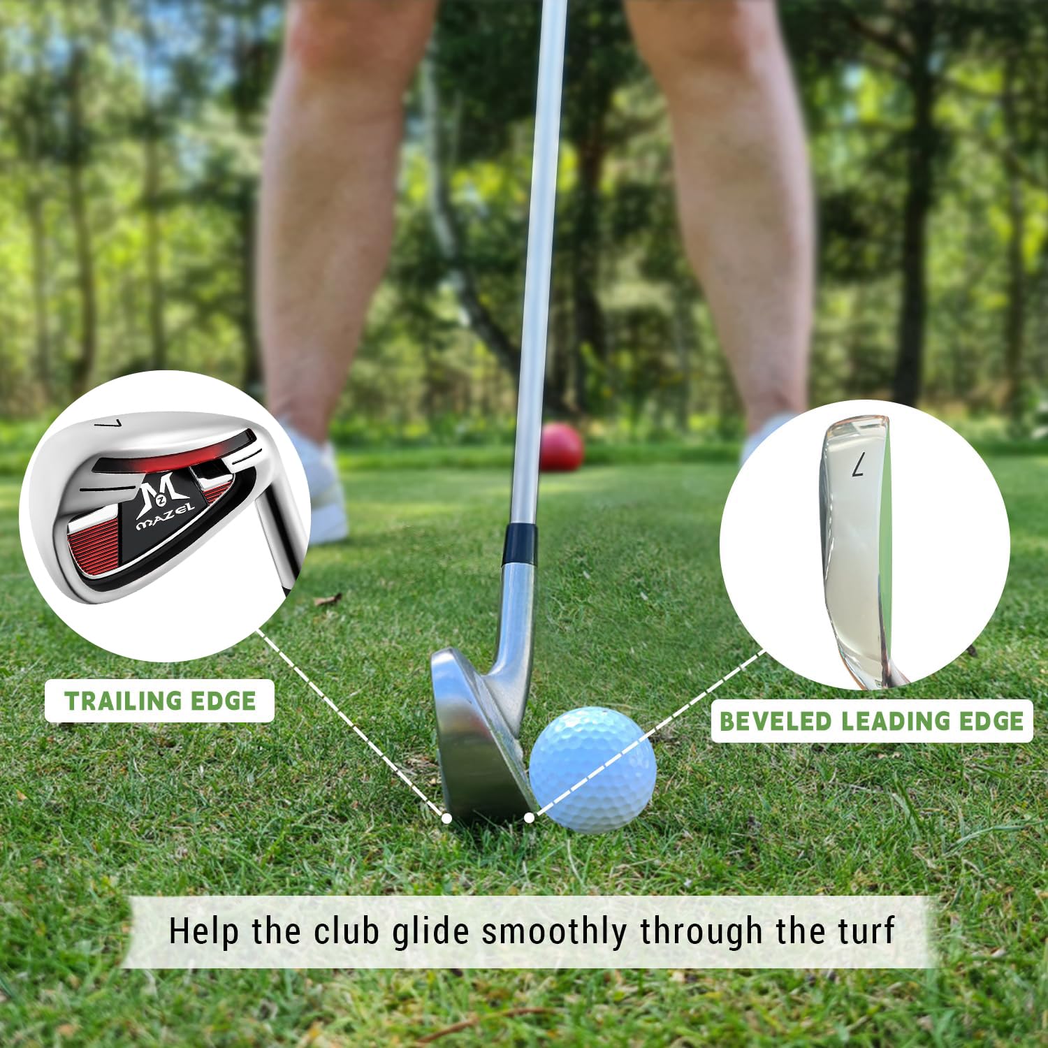 MAZEL 7 mazze da golf in ferro, per adulti, uomini e donne, con impugnatura migliorata, per principianti, 94 cm