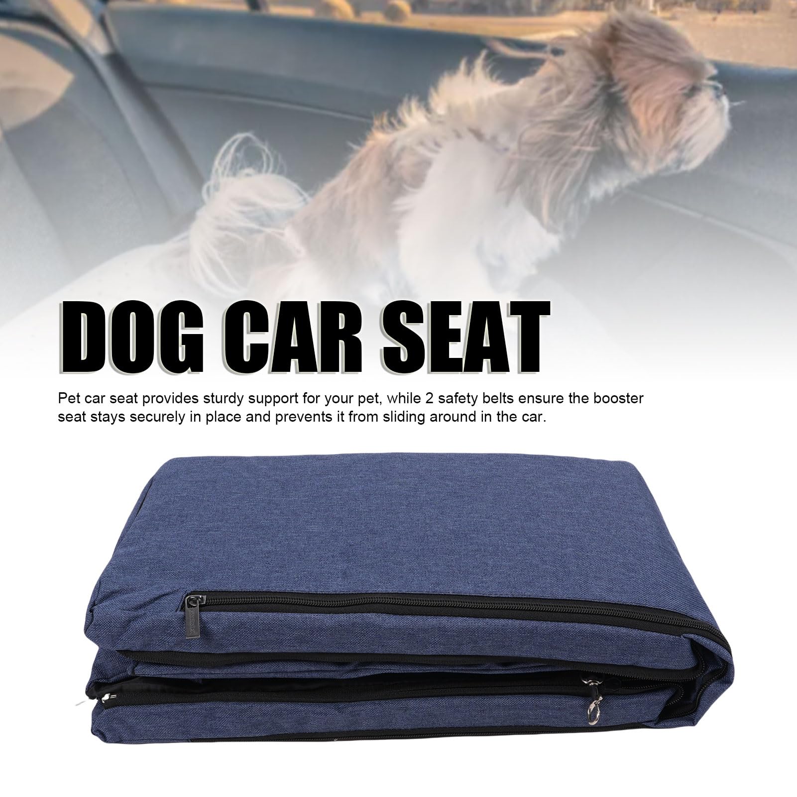 Dog Car Seats for Small Dogs, Detachable Washable Car Center Console Dog Seat Portable Booster Doggie Carseat Travel Carrier Bed for Small Pets