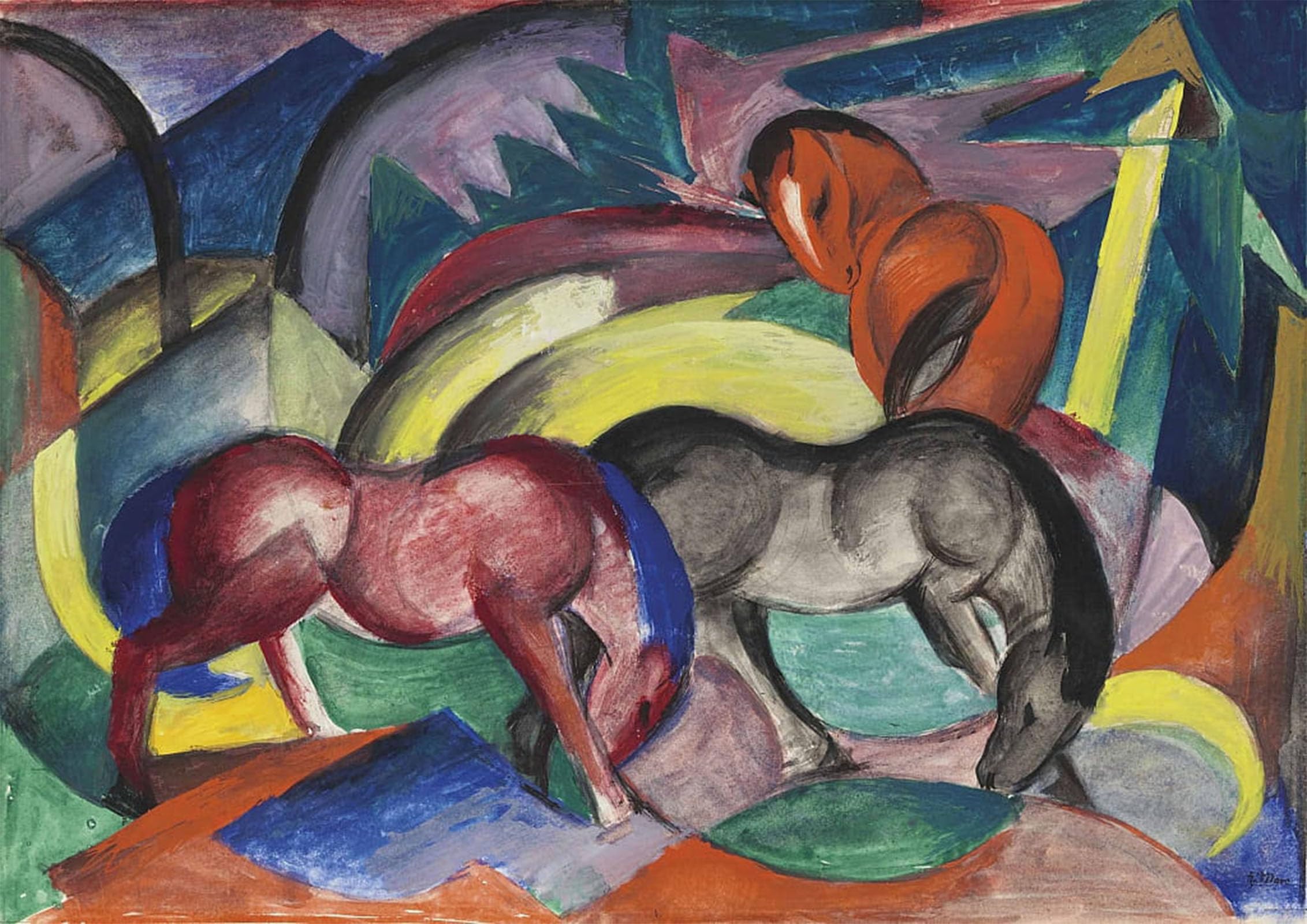 Impression tableaux trois chevaux décoration murale toile 60x90cm - 5
