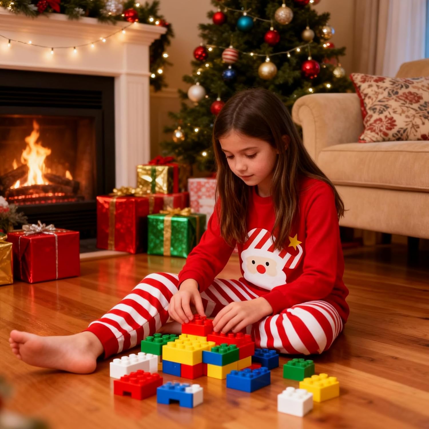 Girls Christmas Pajamas Toddler Kids Pjs Girls Boys Santa Claus Pajamas Cotton Winter Sleepwear Children Clothes 2-12T - Image 3