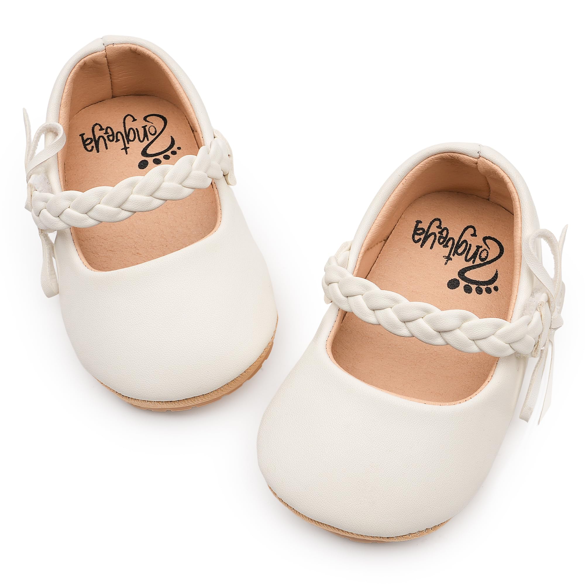 HONGTEYA Baby Girls Shoes Infant Mary Jane Flats Non Slip Newborn Moccasins