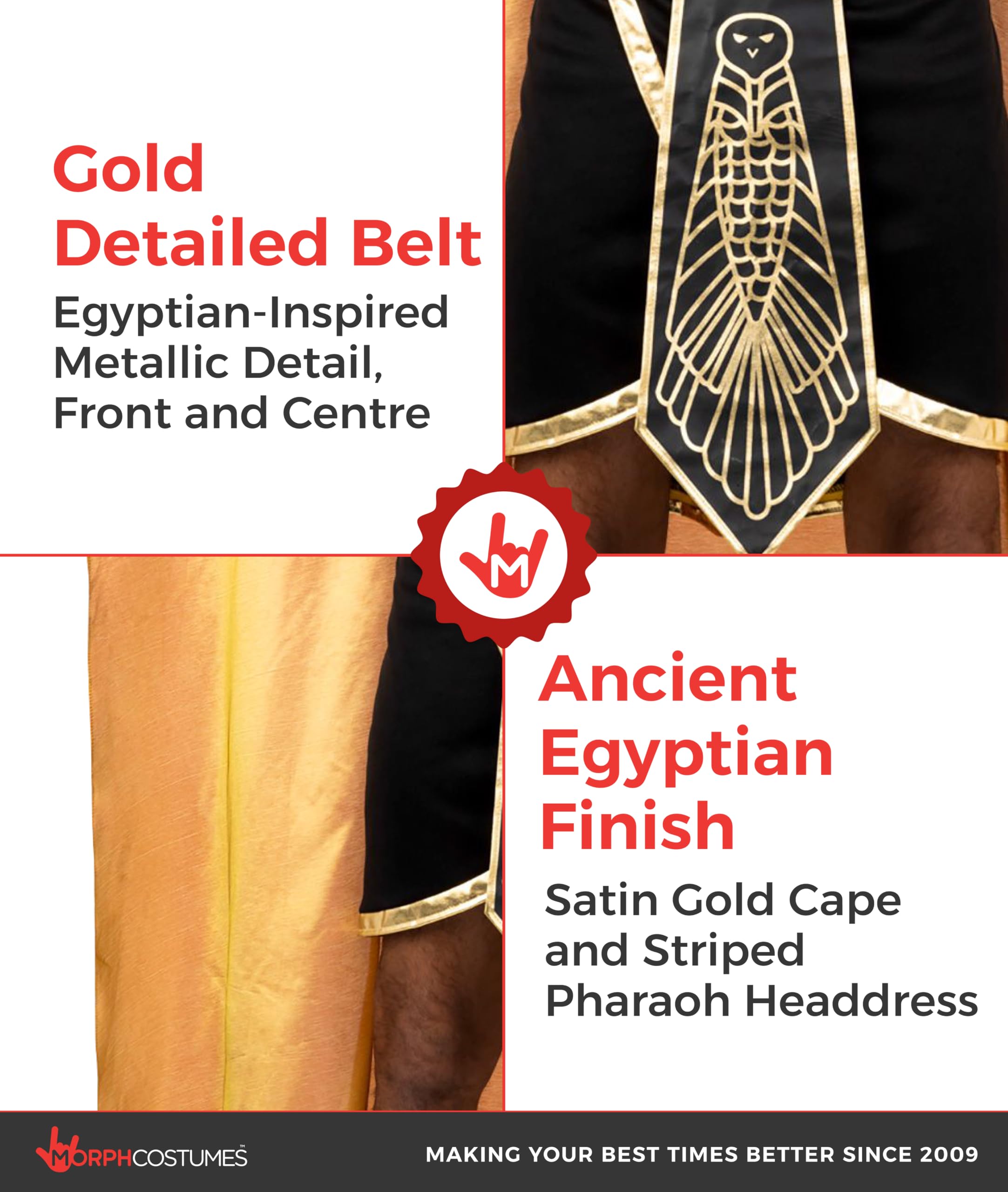 Morph Deguisement Egyptien Homme Costume Déguisement Pharaon Adulte Halloween