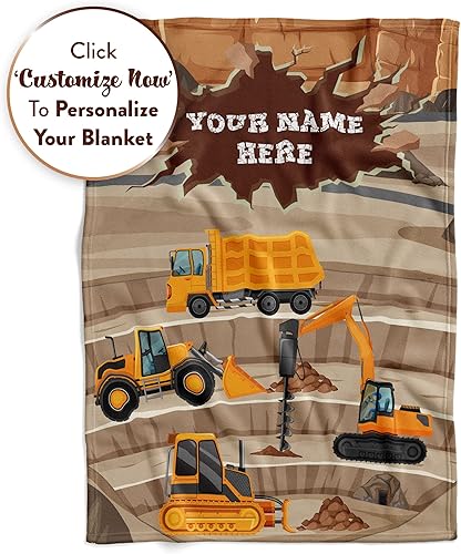 Miniatura 4 de Manta personalizada para niños  Manta de camión de construcción  Manta de forro polar para niños y niñas  Niños y niños pequeños  Tonka Bulldozer