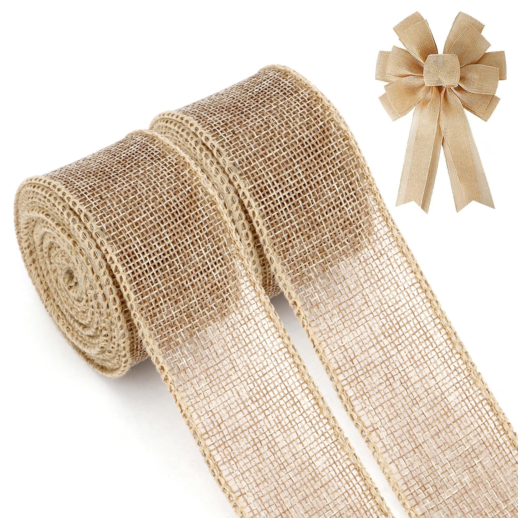 Ruban en toile de jute 4cm de large très résistant marron pour paquet de fleurs