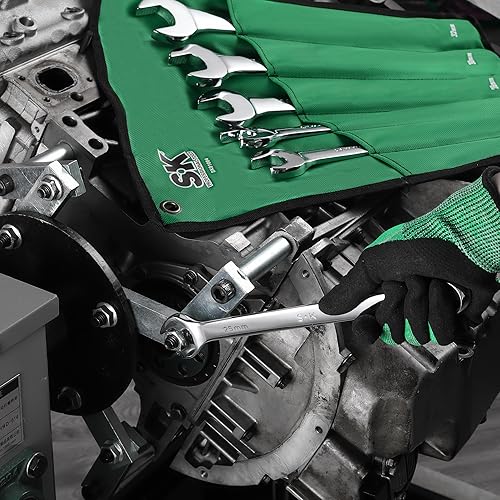 Miniatura 7 de Juego de llaves combinadas de patrón largo SK, métricas de 25 a 32mm, 6 piezas, acabado SuperKrome, construcción premium CR-V, con bolsa enrollable