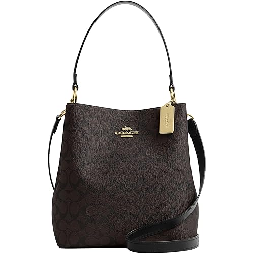 Coach Town Bucket Bag, Walnut/Black