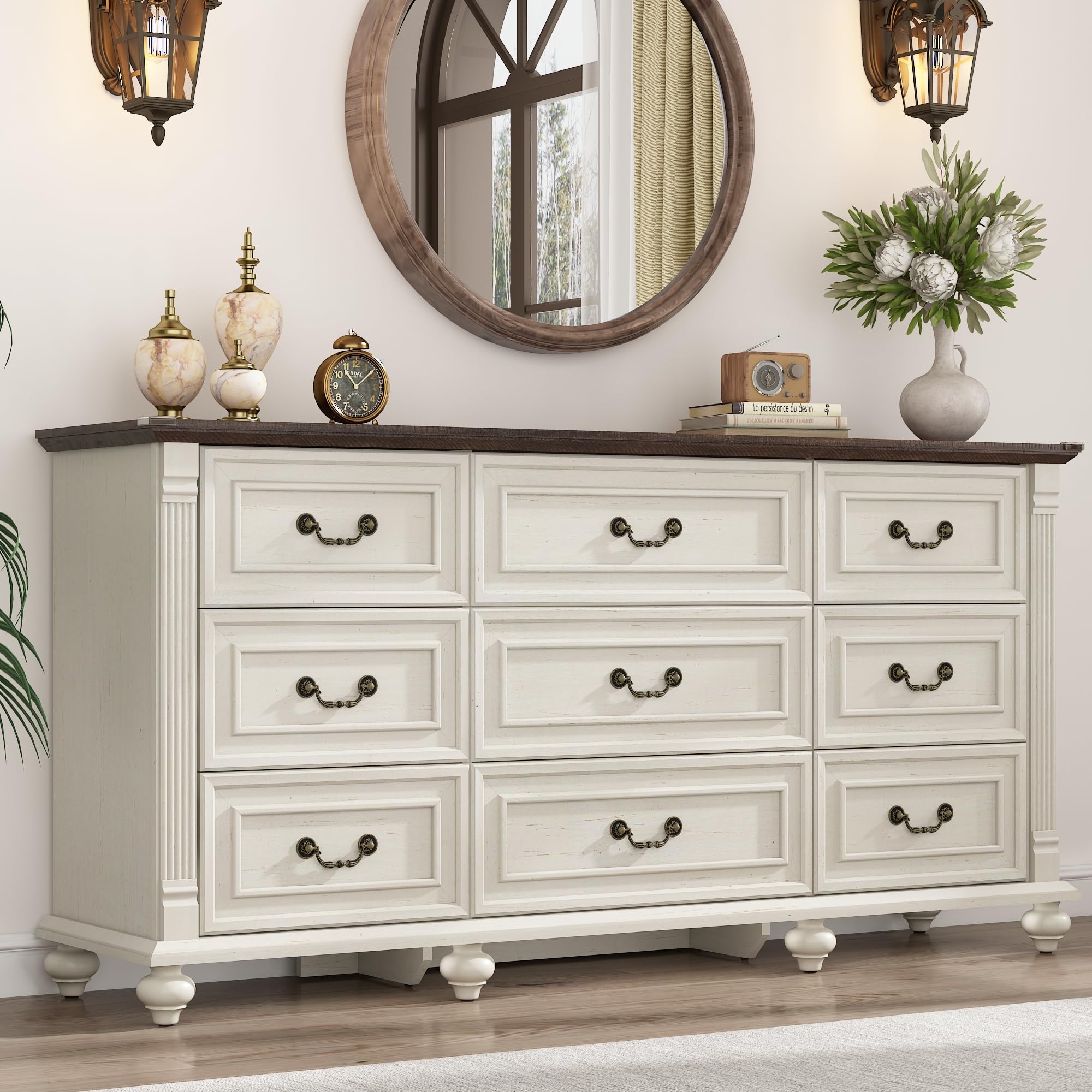Amazon.com: St.Mandyu Farmhouse 9 Drawer Dresser for Bedroom with