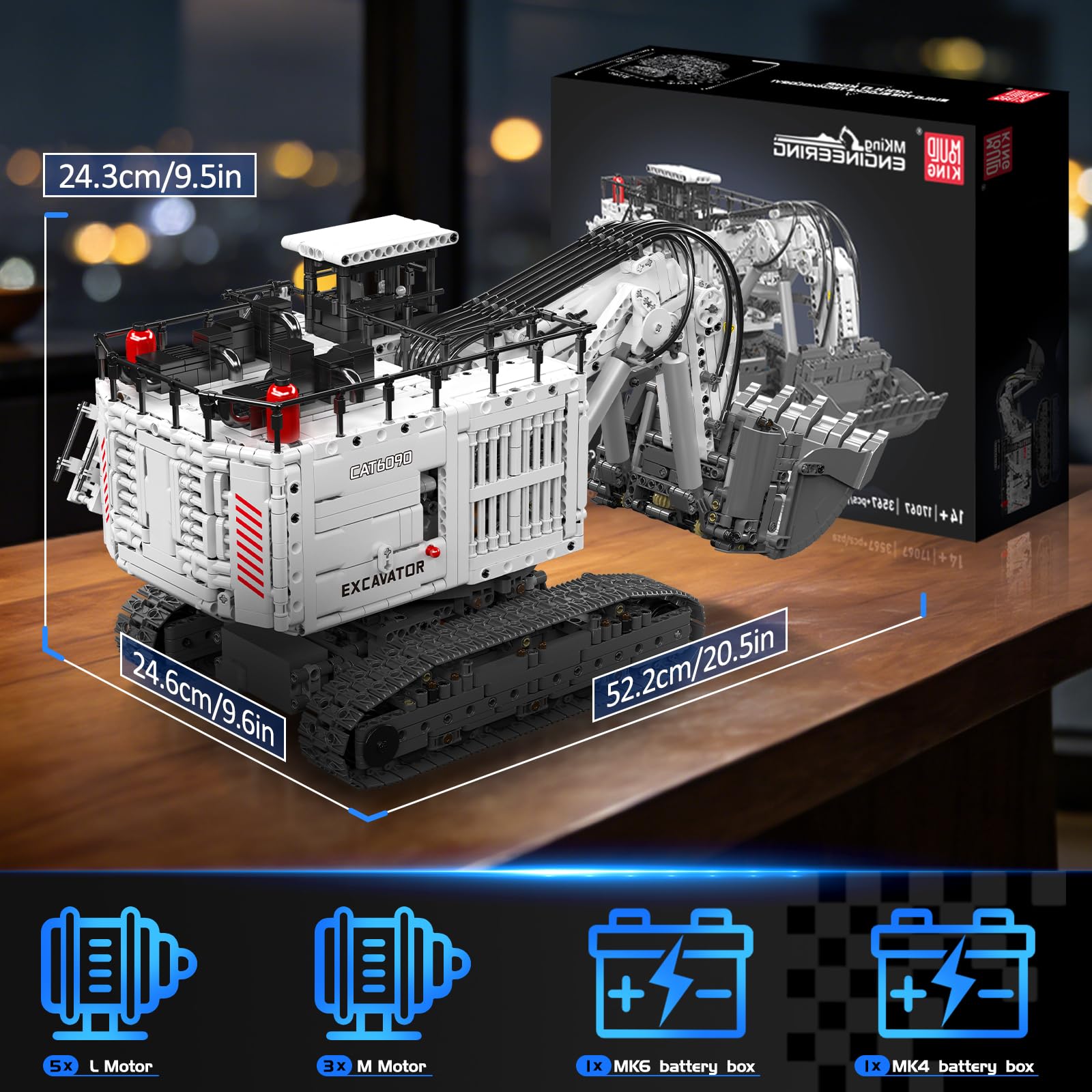 Mould King 17067 MOC Technik Ferngesteuerter Bagger für Libo R 9800 Raupenbagger, Technologie-LKW-Modell Bausatz mit Klemmbausteinen, Spielzeug für Erwachsene mit 8 Motoren (über 3567 Teile)