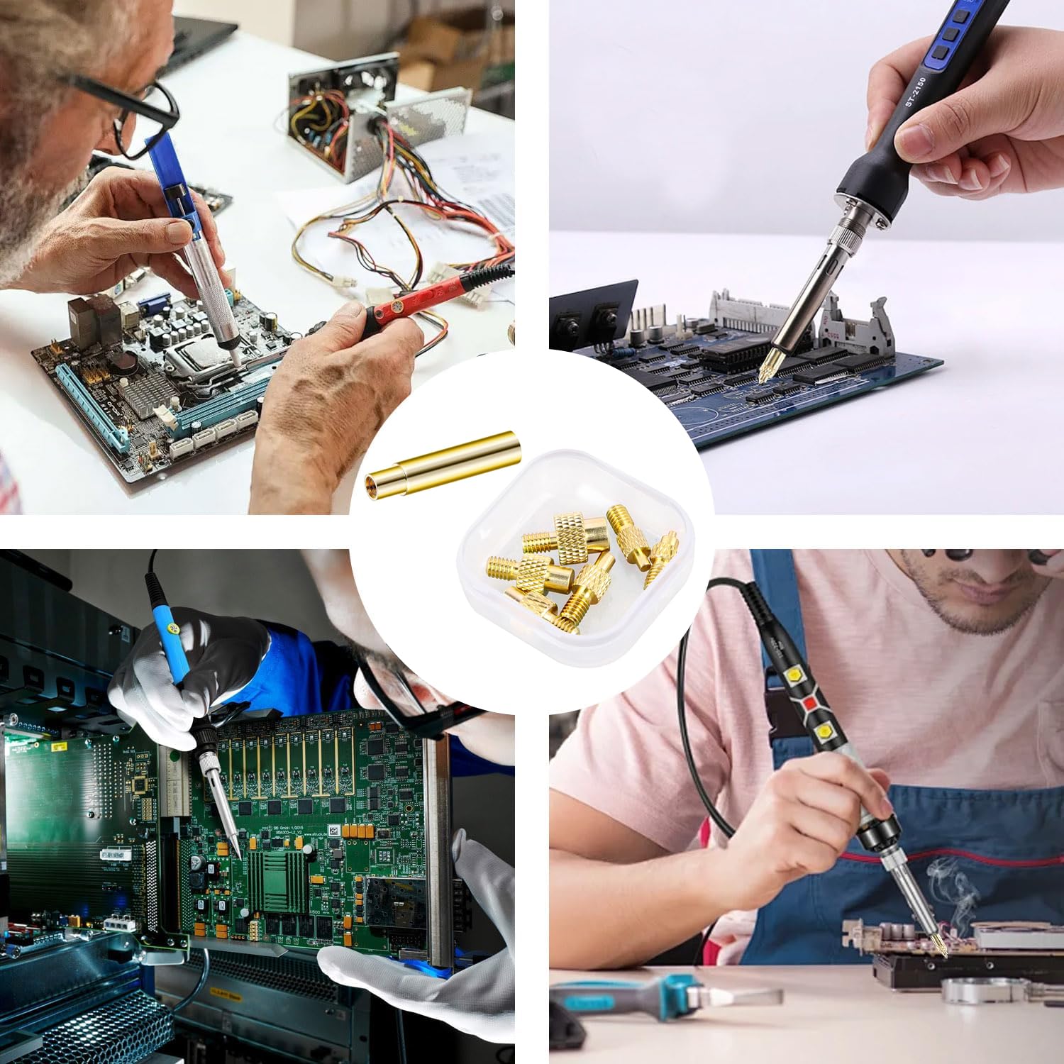 Wkład gwintowany nakrętki dociskowe 3D mosiądz nakrętki M2 2,5 M3 M4 M5 M6 M8 nakrętki wkręcane akcesoria Heat Insert zestaw do wytapiania projektów 3D