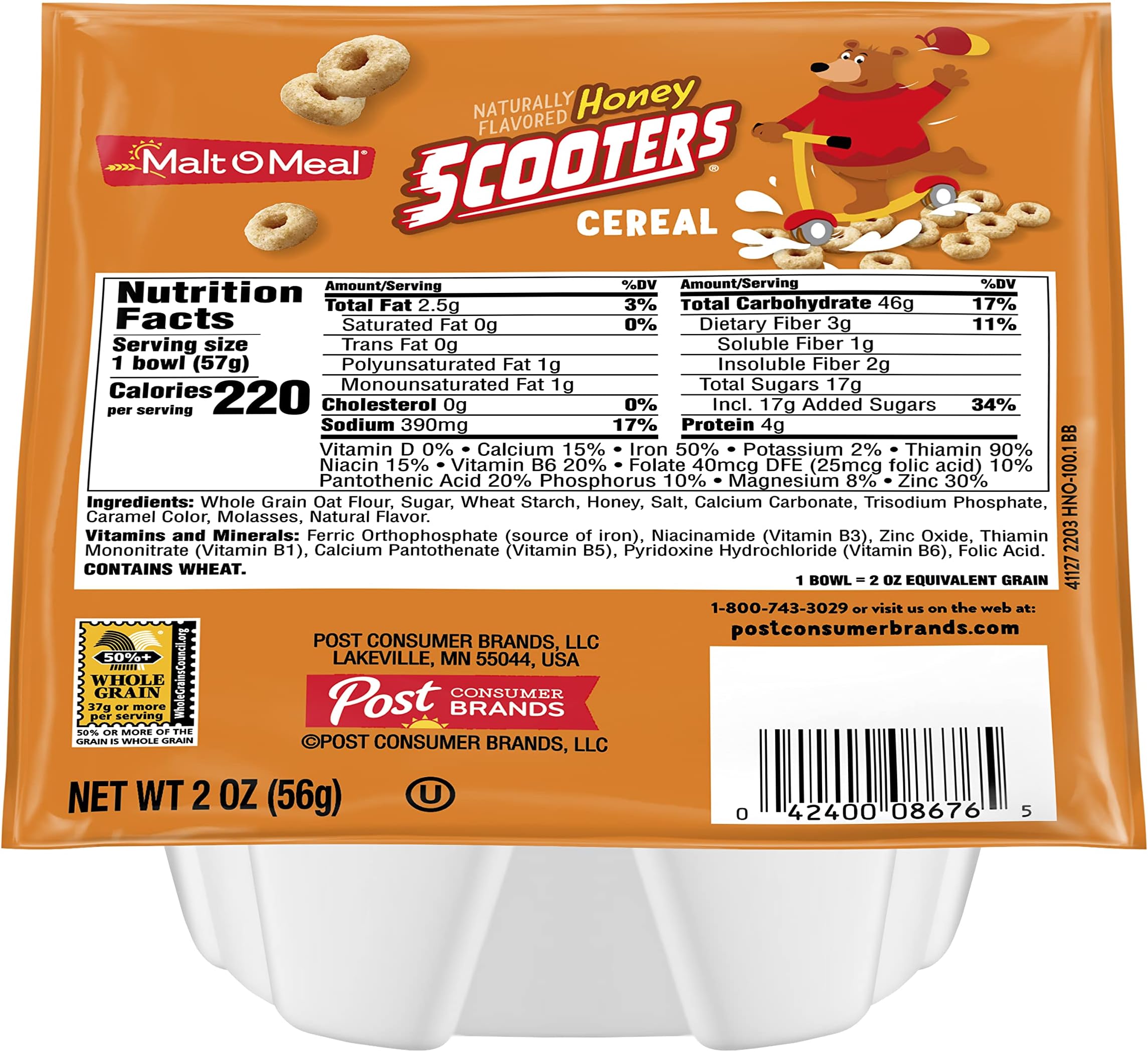 MaltOMeal Honey Nut Scooters® Breakfast Cereal, Whole