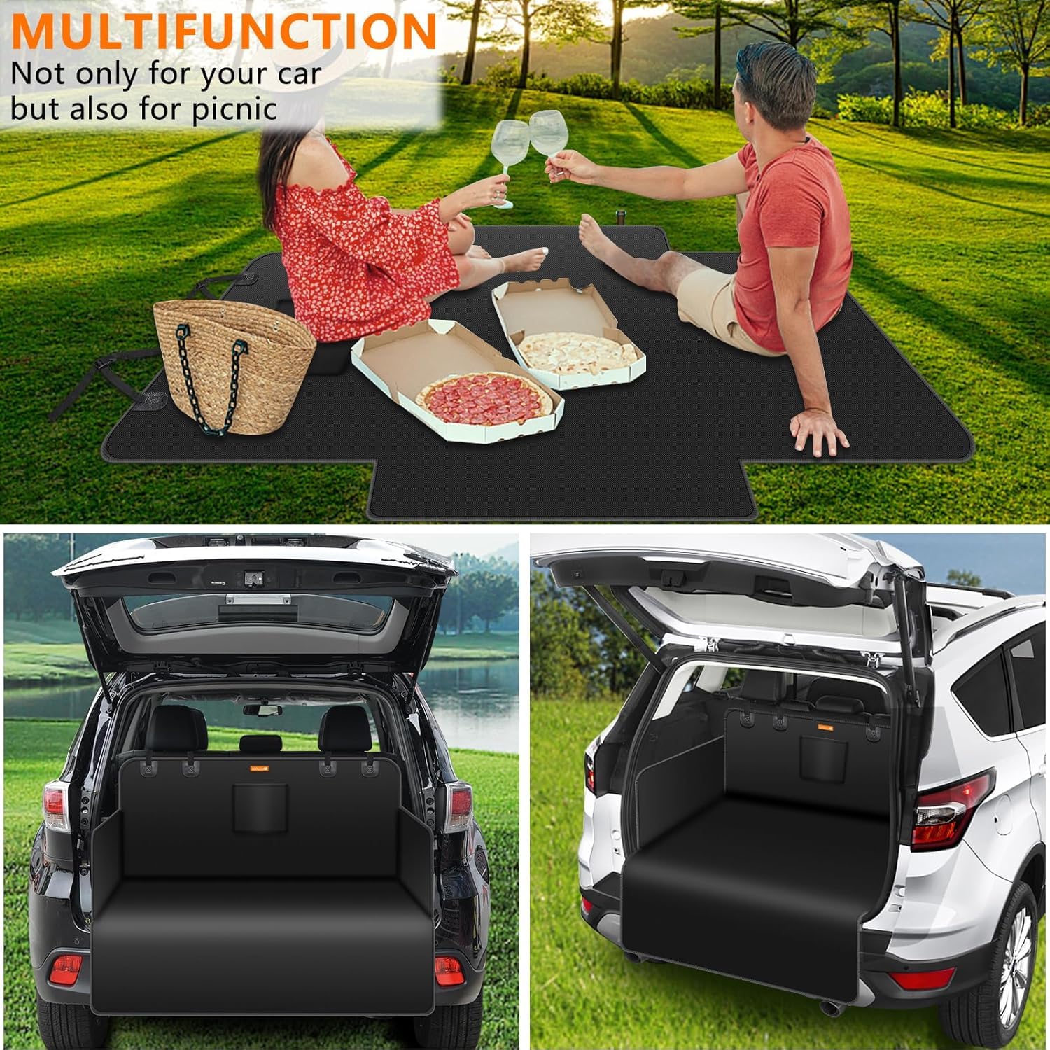 Protection Coffre Voiture Chien pour Volvo XC60 XC-60 2018-2024, Housse Protection de Coffre de Voiture avec Protection Latérale Entretien Facile
