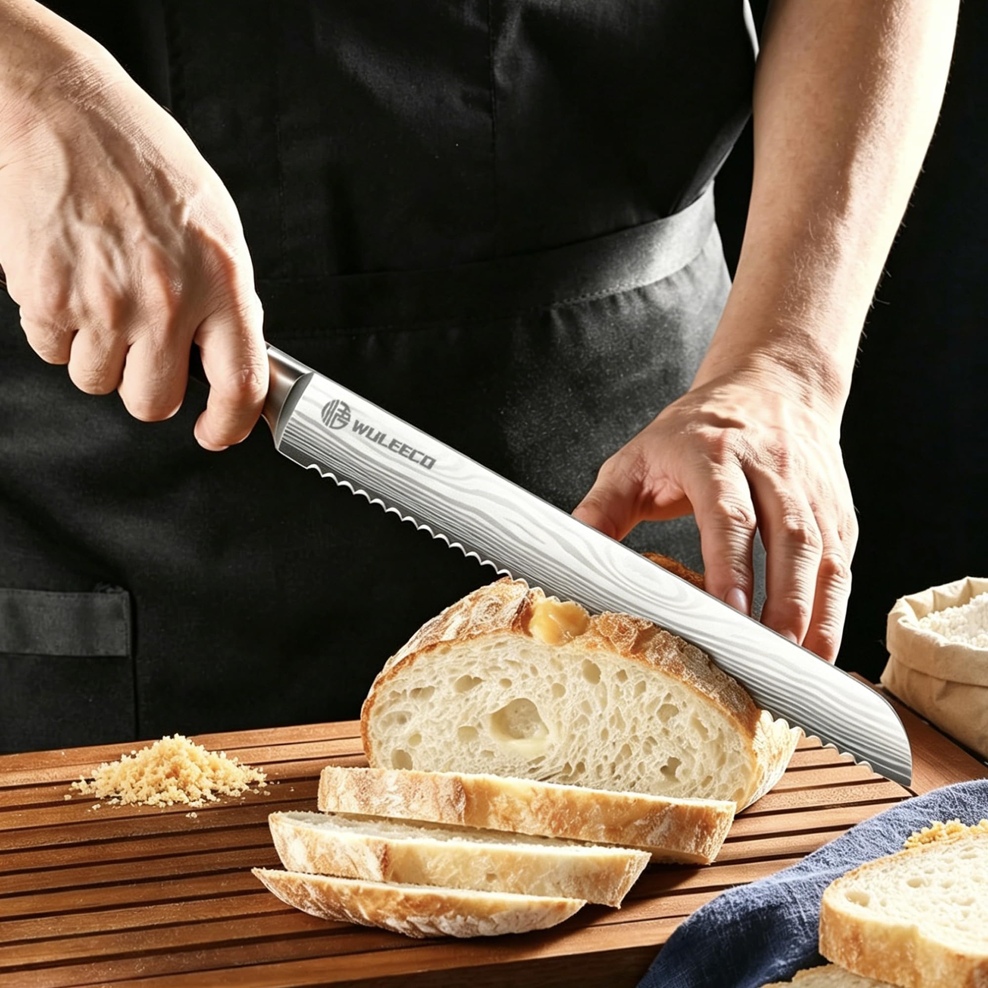 WULEECO Bread Knife - 10 Inch Serrated -3