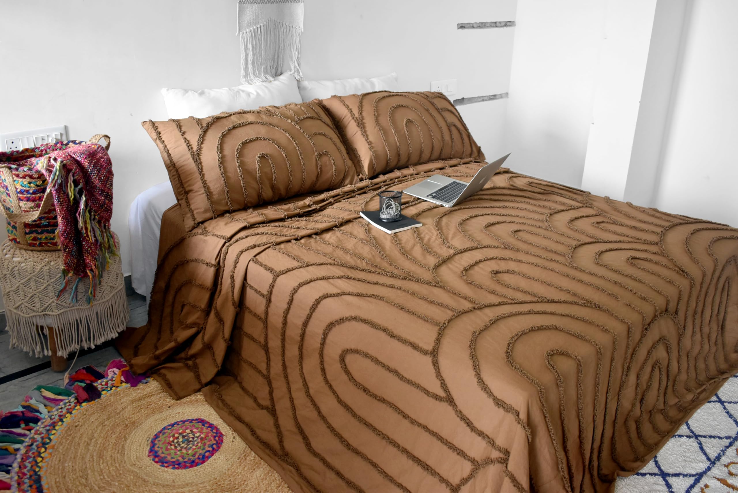 Amazon.com: Tobacco Tufted Cotton Duvet Cover