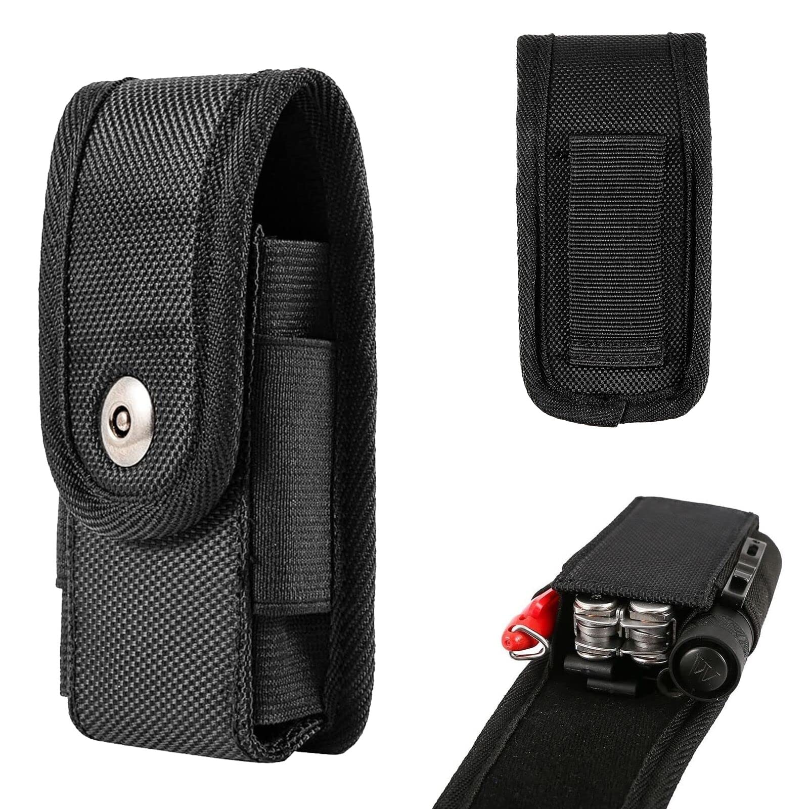 Multitool Sheath, Multitool Pouch, EDC Belt Organizer for Pen/Flashlight/Folding Knife, Knife Sheath fits 5' Multitools, Tactical Pocket Knife Holder, Small Belt Tool Pouch, Belt Pouches for Men