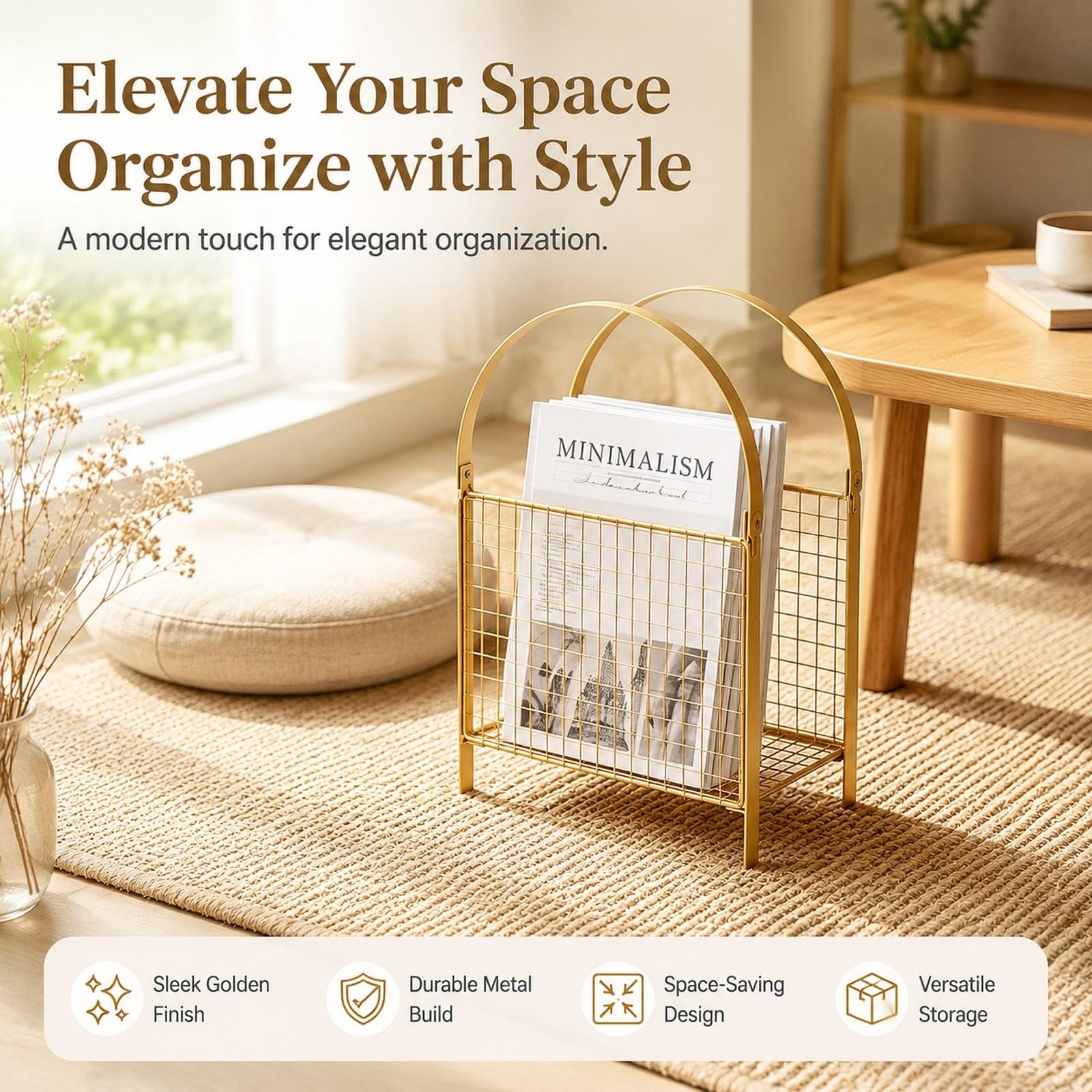 Portariviste da Terra, Borsa a Mano dal Design Nordico, Cestino Porta riviste, Organizer per Documenti per la Decorazione della Sala da