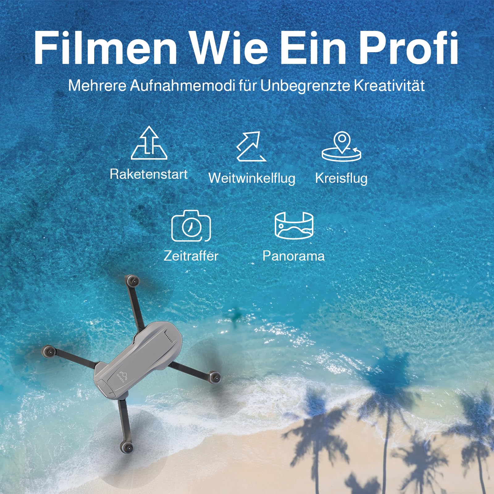Ameta S50 Lite Drohne mit Kamera 4K und GPS Auto Return, Unter 249g | Drone für Kinder und Erwachsene, 50 Minuten Flugzeit, FPV, Follow Me, Intelligent Mode, Gestensteuerung, 500M Reichweite
