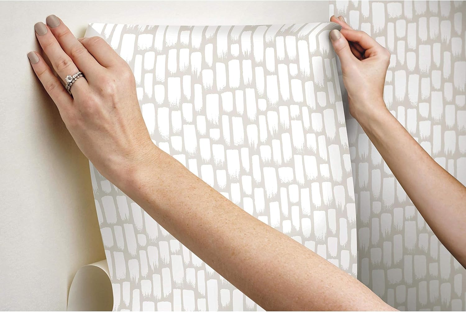 RoomMates RMK11493WP Sumi-E Taupe Peel and Stick Wallpaper