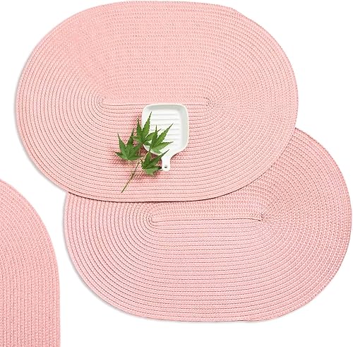 Miniatura 15 de AHHFSMEI - Juego de 4 manteles individuales para mesa de comedor, lavables, de vinilo tejido, antideslizantes, resistentes al calor, 18 x 12