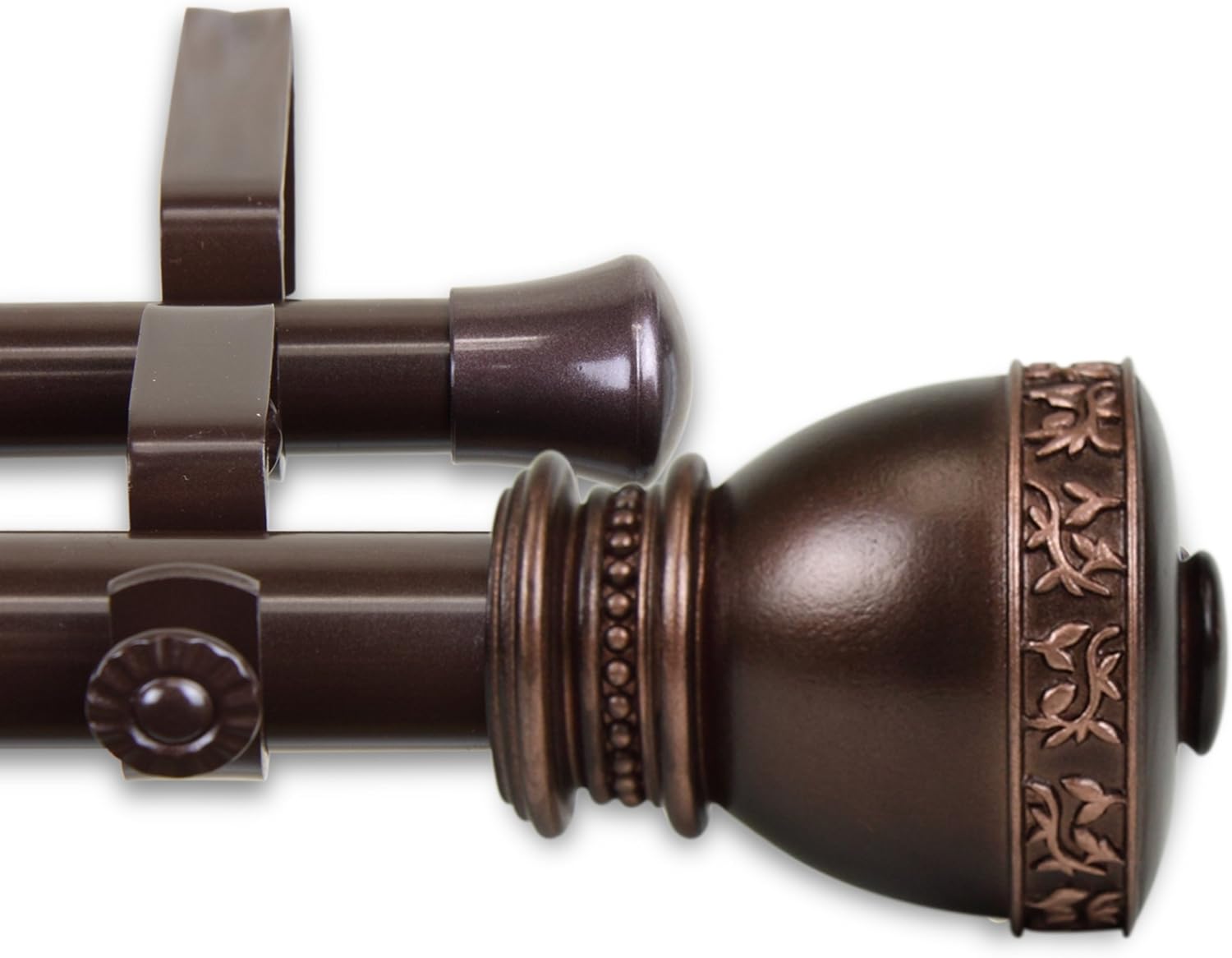 Rod Desyne 1" Delaney Double Curtain, 66-120", Bronze