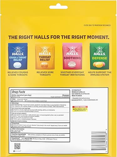 Miniatura 13 de HALLS - Caramelos para aliviar la tos, sabor a miel y limón, paquete económico, 140 caramelos