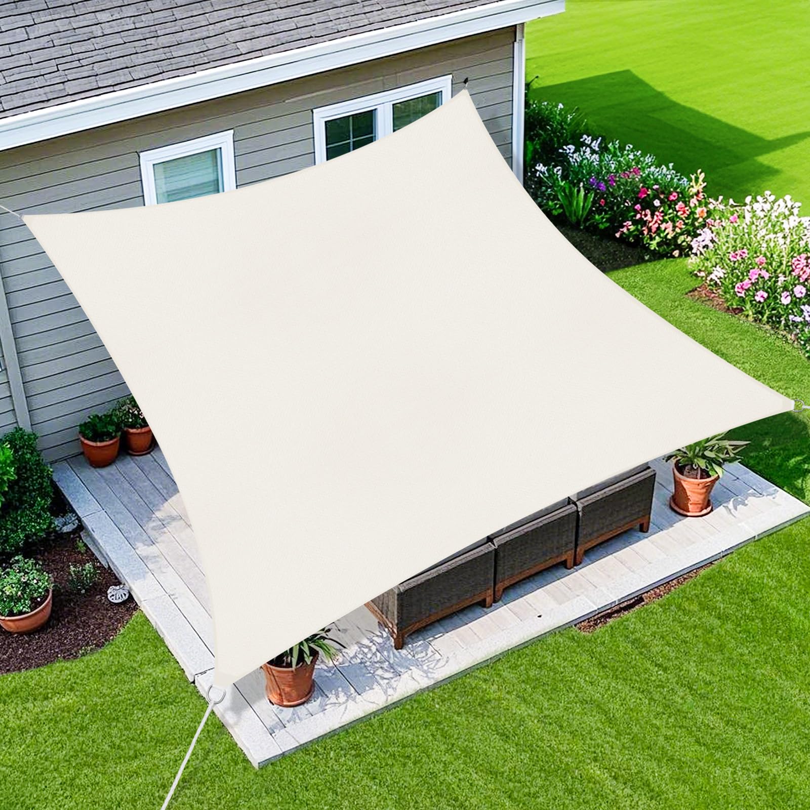 Amazon.com : Amagenix 8'X16' Sun Shade Sail Rectangle Curved Edge