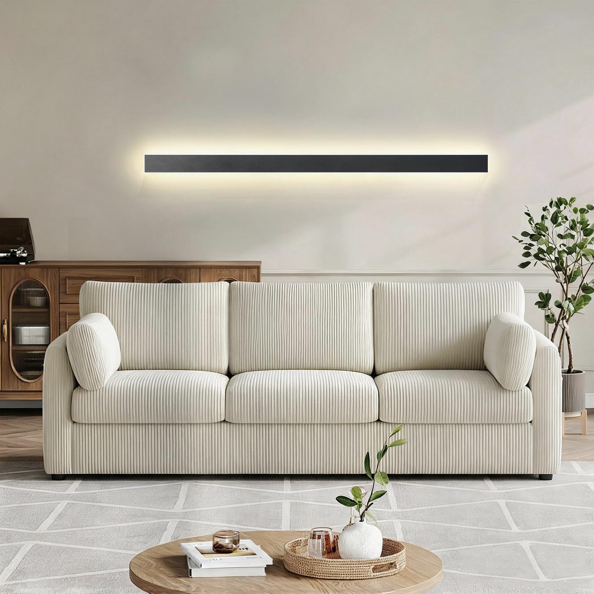 Applique da Parete Esterno 100CM LED Lungo Nero impermeabile 4500K Luce Naturale illuminazione Moderne Lampada Parete Luci per Portico Esterno Villa Wall Light Scala Corridoio Luce WallLamp
