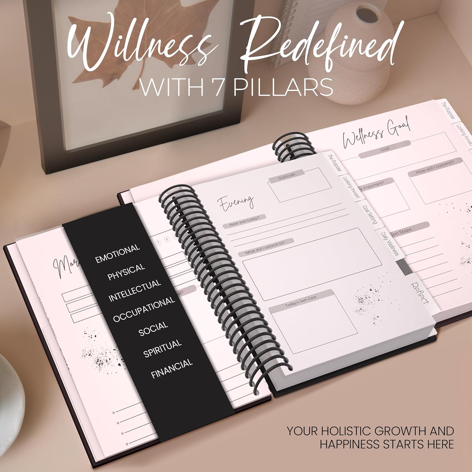 Planners with Purpose Wellness Self Care Journal Bundle (Set of 2: Black & White) – Become your Best Self with Daily Guided Self Love Lifestyle Planner to Support Physical, Mental, & Emotional Health