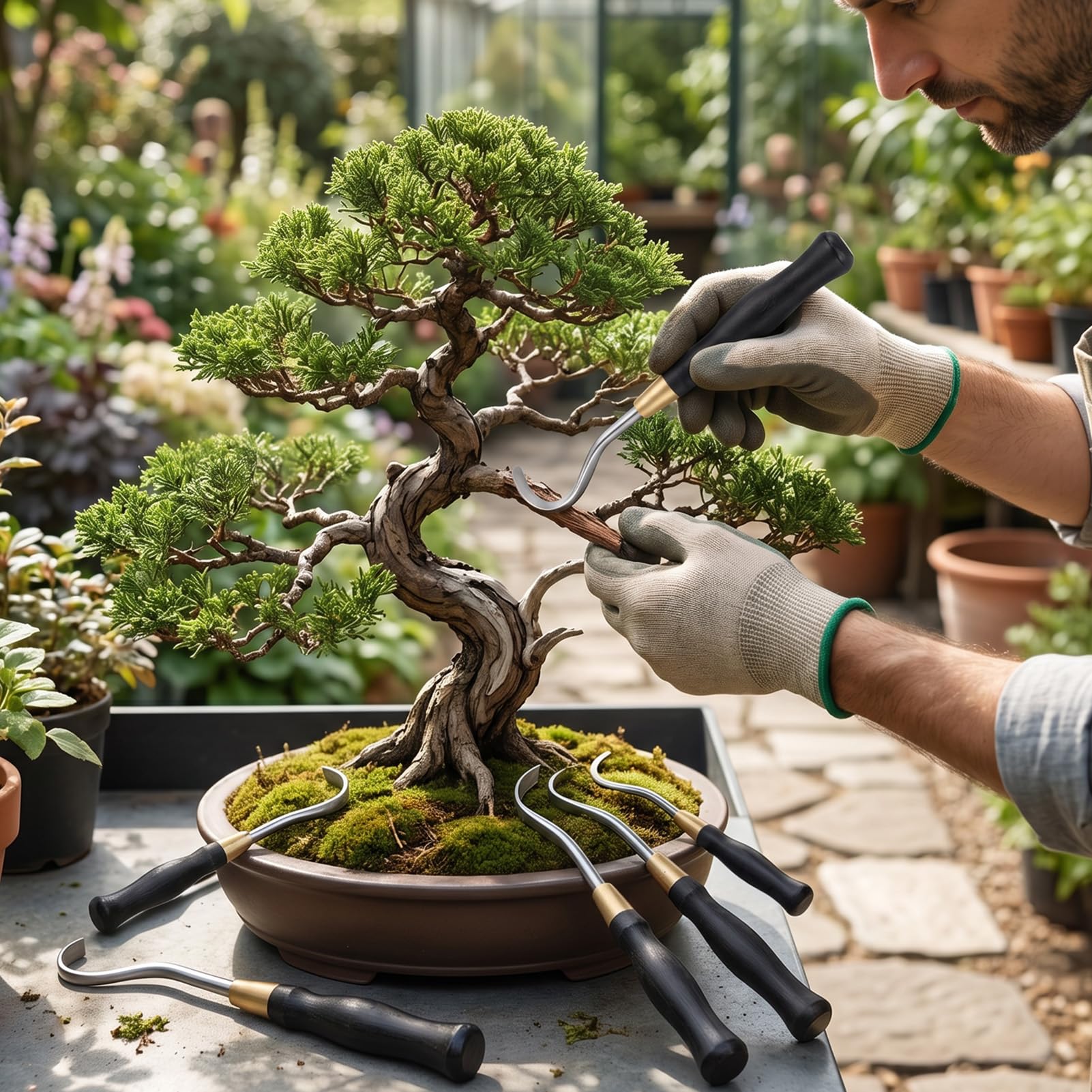 banapoy Bonsai Schnitzwerkzeug Set, Bonsai Entrindungswerkzeug, Zum Entfernen von Baumrinde und Totholz, for Pflege und Astbearbeitung