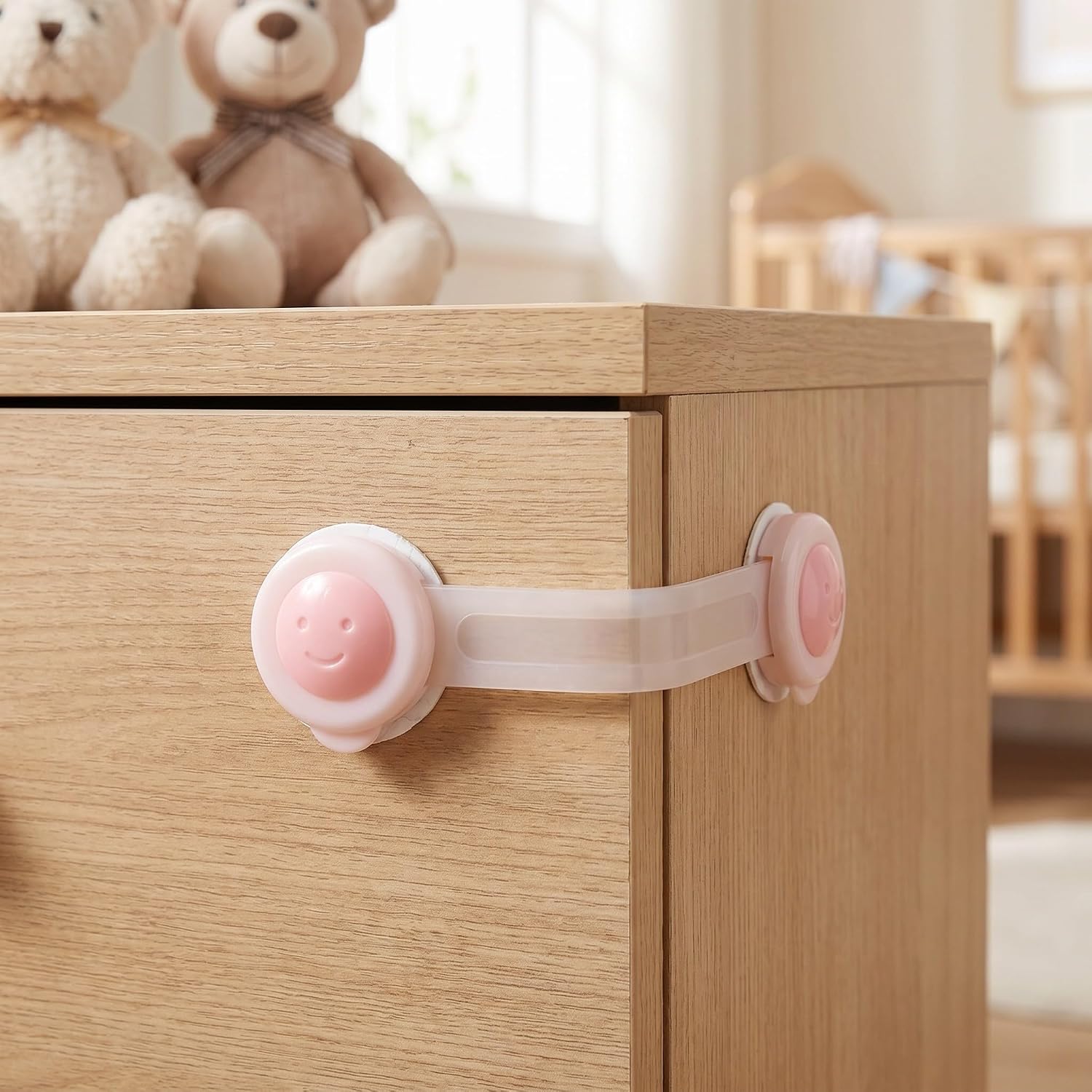 YARNOW 8PCS Baby Proof Cabinet Locks – Child Safety Latches for Cabinets, Drawers, Fridge, Pantry & Closet – No Drill Adhesive Childproof Door Locks