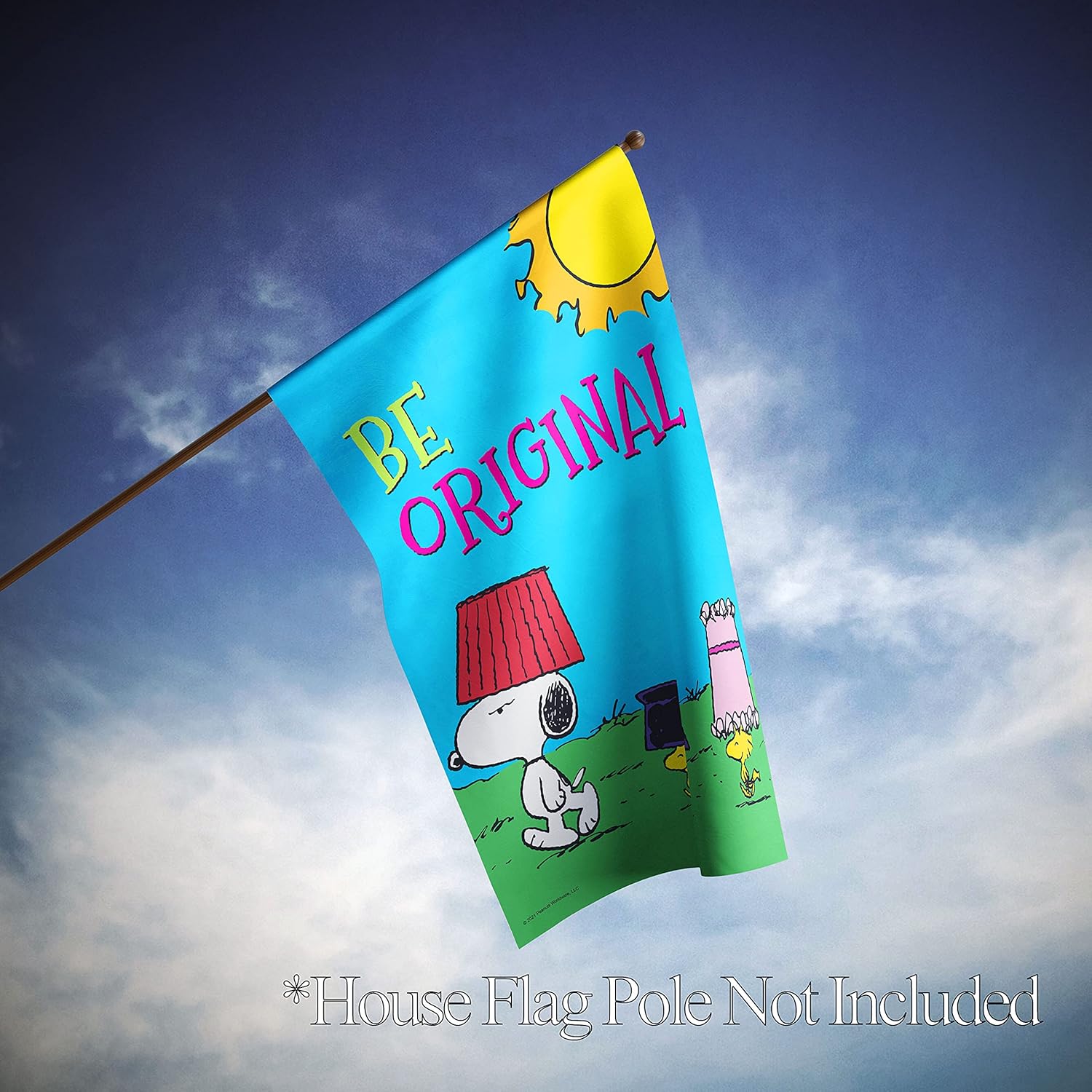 Flagology.com, PEANUTS®,PEANUTS® Be Original Snoopy and Friends – House Flag 28" x 40", Officially Licensed PEANUTS®, Inspirational