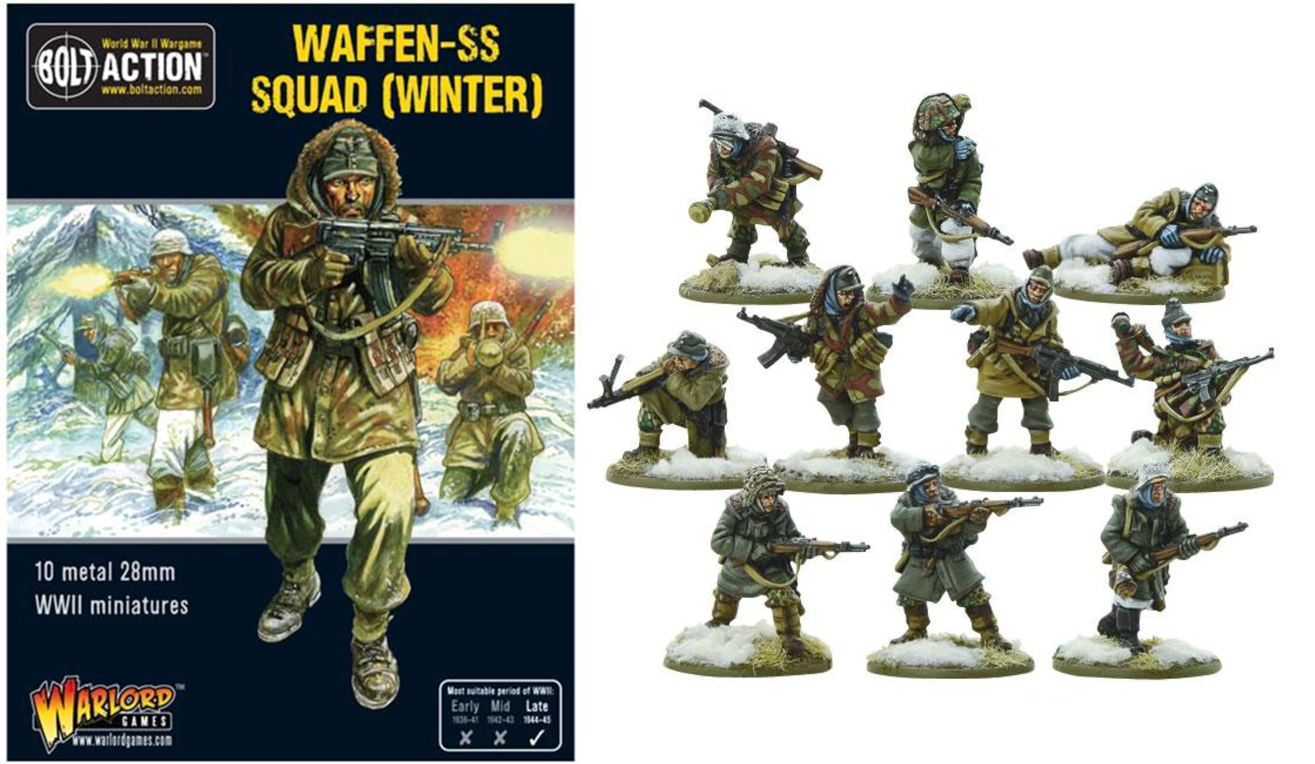 Warlord Games Bolt Action – Gruppo Di Supporto Waffen-SS – 11 Miniature In Metallo In Scala 28mm