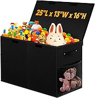 Vista 1 de Caja grande de almacenamiento de juguetes con divisor de tapa, organizador de juguetes plegable resistente para niños, cajas de almacenamiento