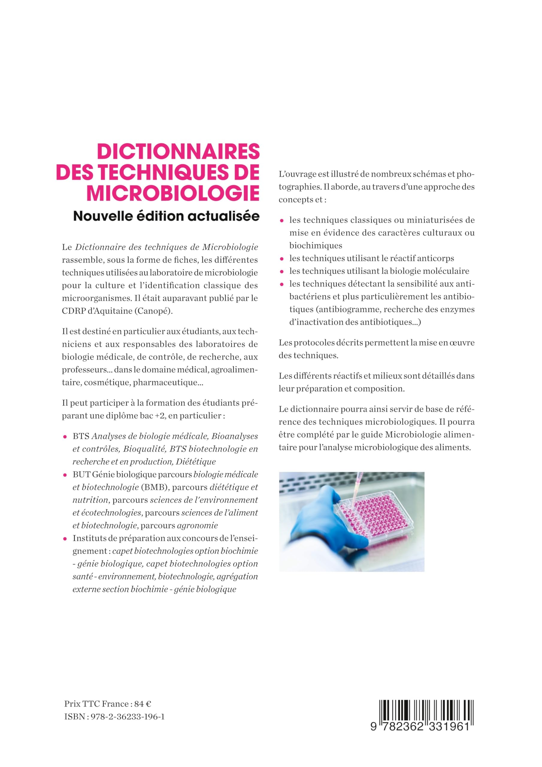 Dictionnaire des techniques de Microbiologie / Nouvelle édition actualisée