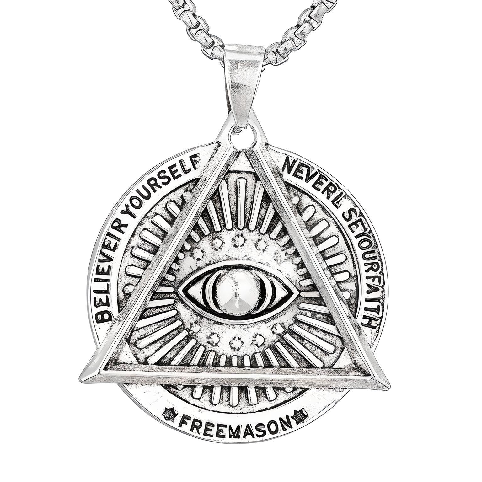 See full amazon price history chart for THE MEN THING MASONIC EYE - Alloy Pendant with Pure Stainless Steel Round Box Chain, European trending Style for Men & Boys (24 inch) THE MEN THING MASONIC EYE - Alloy Pendant with Pure Stainless Steel Round Box Chain, European trending Style for Men & Boys (24 inch) (B0BFHFT74H) Amazon Price History, Amazon Price Tracker