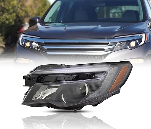 Conjunto de faros delanteros compatible con Honda Pilot (2016-2018), Ridgeline (2017-2020) Faro halógeno certificado CAPA, izquierdalado del