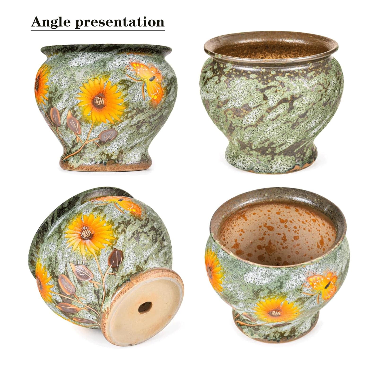 Sukkulenten Keramik Blumentopf mit Drainageloch, Barockstil, Pflanzkübel für Innen und Außen Perfekt für Blumen, Ideale Pflanzentöpfe für Zimmerpflanzen, Kleine Pflanzgefäße
