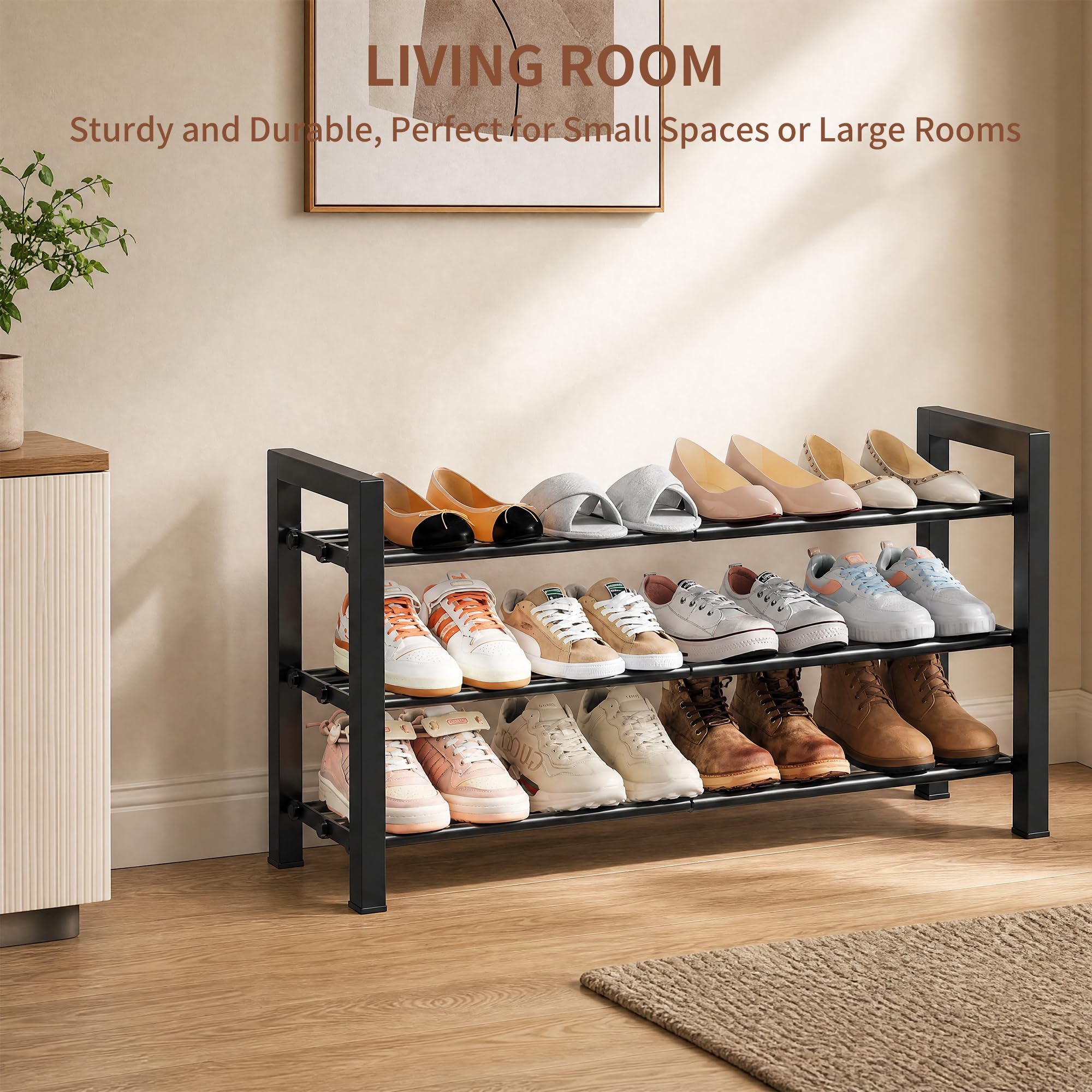 Best Open Spaces Shoe Rack Alternatives 2026: 5 Picks Rated 1 HDDTTZ Upgraded 3-Tier Expandable Shoe Rack, Adjustable Shoe Shelf Storage Organizer - product photo