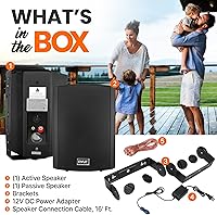 Vista 3 de Pyle Sistema de altavoces Bluetooth impermeable + receptor Bluetooth amplificador de cine en casa (negro)