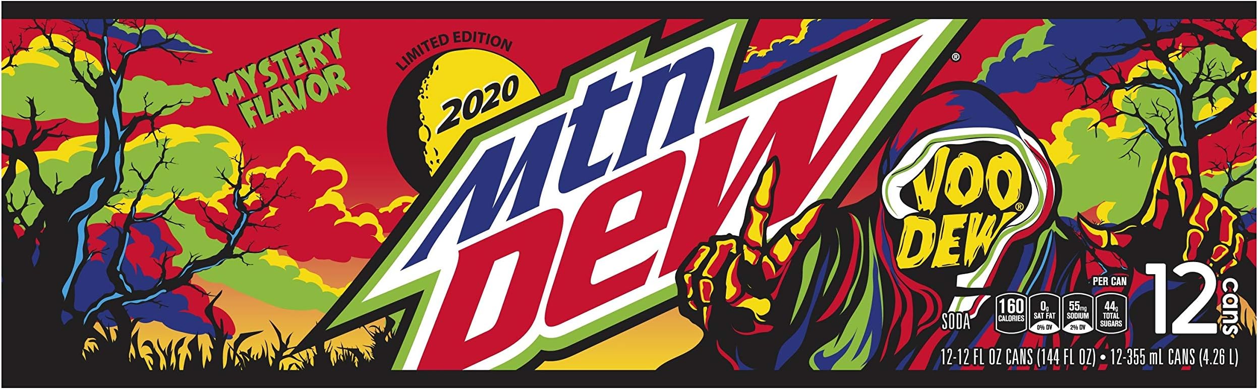 Mountain Dew mystery flavor voo dew, 144 fl oz, 12 cans
