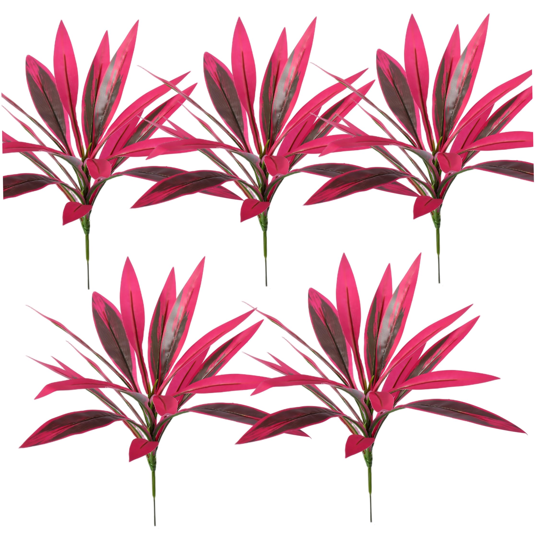 Fougère artificielle violette déco verdure intérieure et extérieure 5 pièces