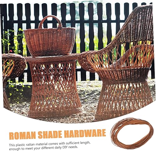 Miniatura 2 de Happyyami Kit de reparación de mimbre, 1 rollo de cestas tejidas, cesta de almacenamiento de material de bastón, palos planos de mimbre, kit de