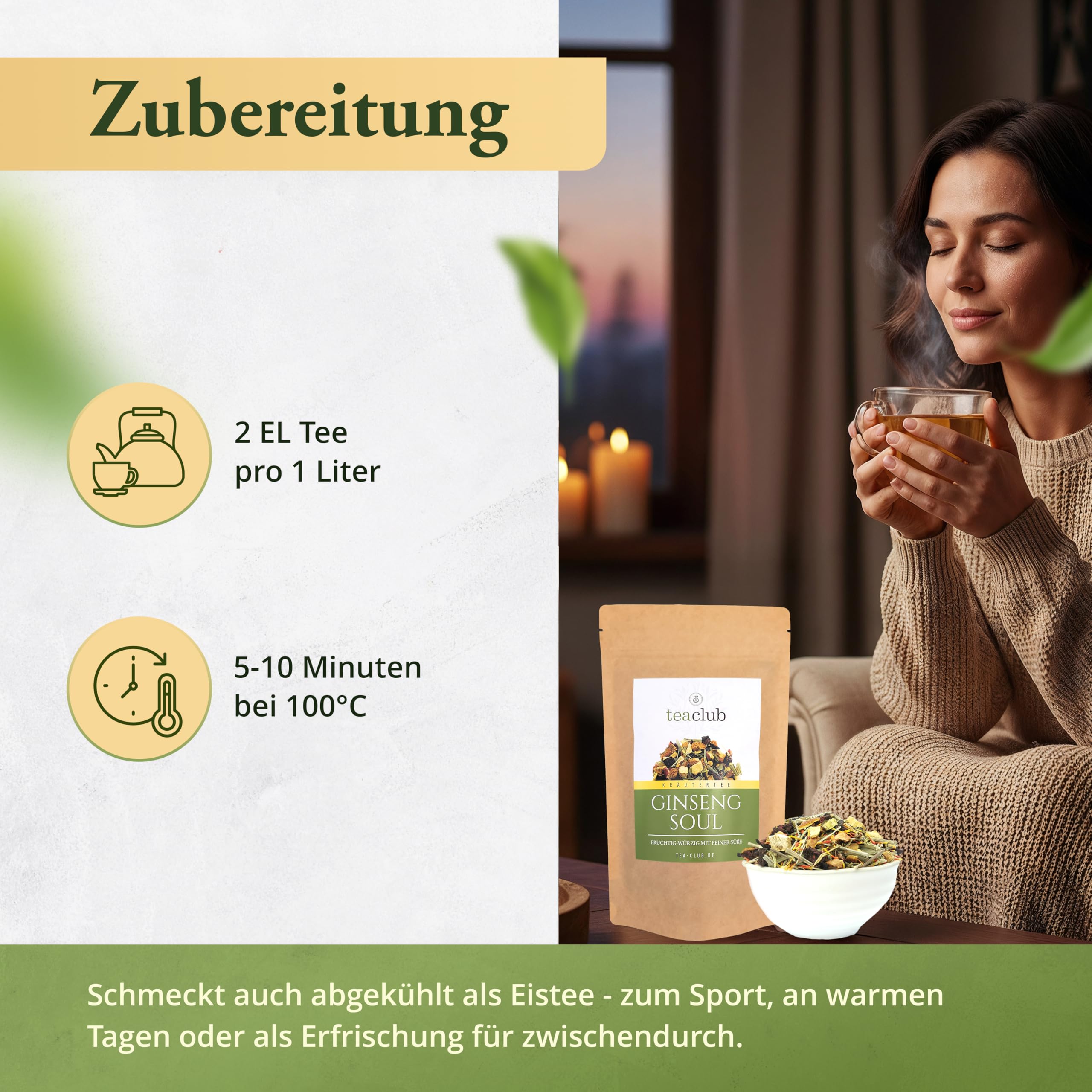 Herbata ziołowa luźna 500 g, owocowa mieszanka herbaty ziołowej z żeń-szeniem, imbirem, trawą cytrynową, burakami, korzeń lukrecji, TeaClub żeń-szeń Soul herbata ziołowa