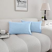 Vista 19 de NiNi ALL Juego de 2 fundas de almohada impermeables para exteriores, decorativas, casa de campo, jardín, fundas de cojín sólidas para patio, tienda