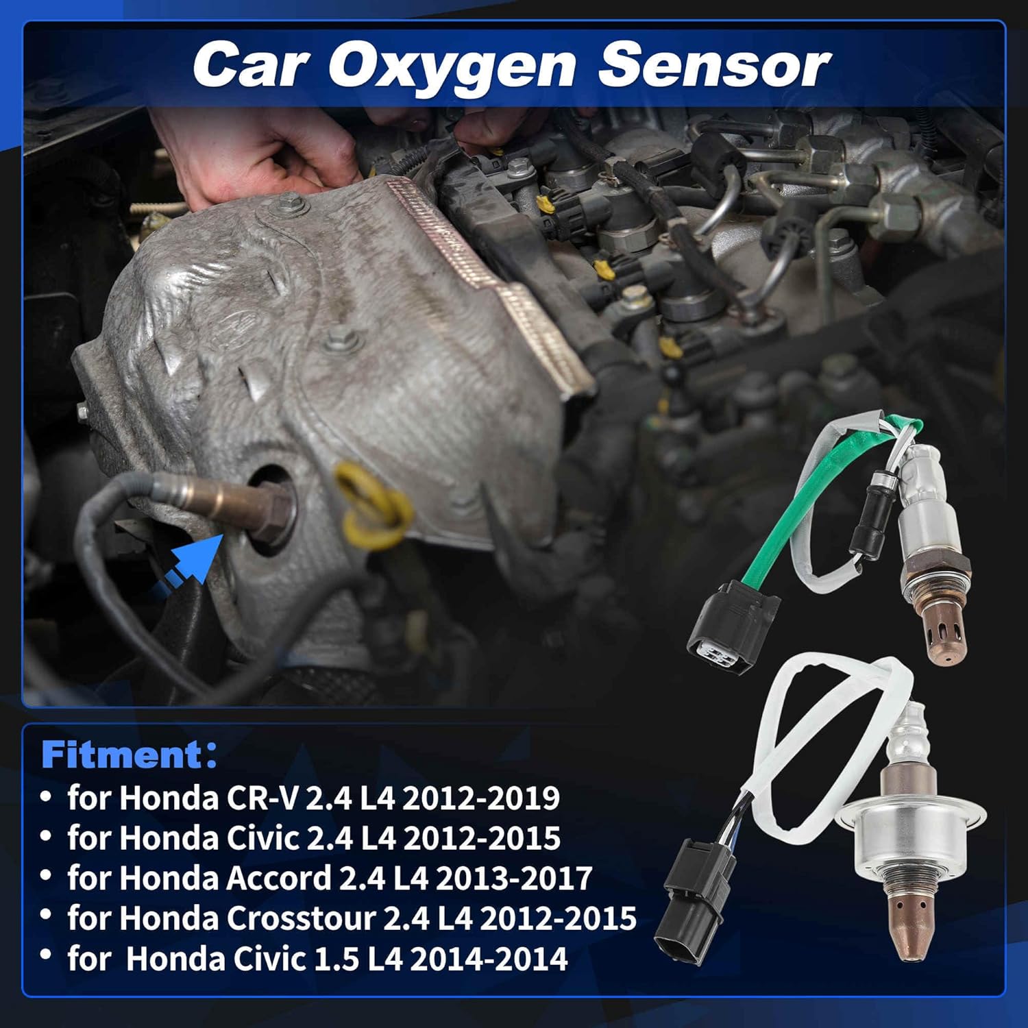 ACROPIX Upstream & Downstream Oxygen Sensor for Honda CR-V 2012-2019 for Honda Civic 2012-2015 2.4 L4 2349131/2344980 2pcs